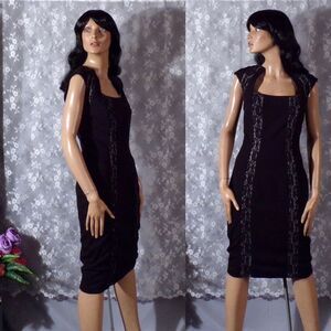 Vintage 00s Little Black Dress Size Small 2000s Retro Cache Office Siren Vamp